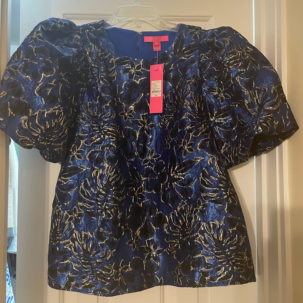 Lilly Pulitzer Pratt Short Sleeve Blue Grotto Floral